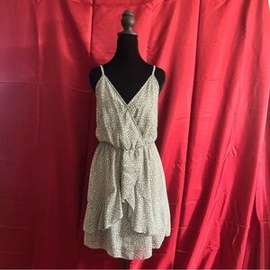 Elegant Green & White Floral Dress